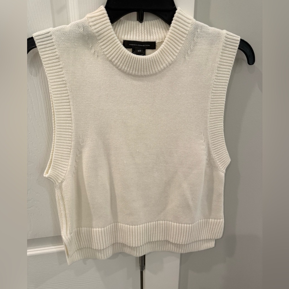 French Connection sweater tank in cream,